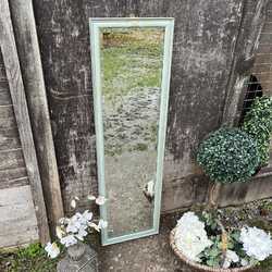 Duck Egg Blue Hand Painted Rectangular Country Style Vintage Wall Mounted Mirror