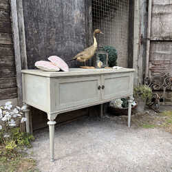 Edwardian Antique Grey Hand Painted  Double Basin Base Console Table Sideboard