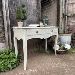 Grey Hand Painted French Country Chic Style Console Table  Dressing Table Desk