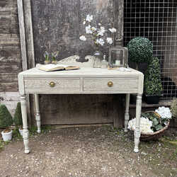 Grey Hand Painted Vintage Antique  Edwardian Country Console Dressing Table Desk