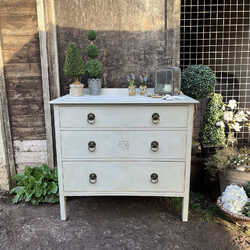 Grey Painted French Country Gustavian Style Ornate Vintage Console Hall Table