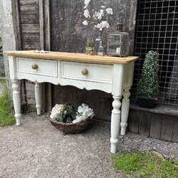 White Painted Pine Country Farmhouse Rustic Console Dressing Table Basin Base