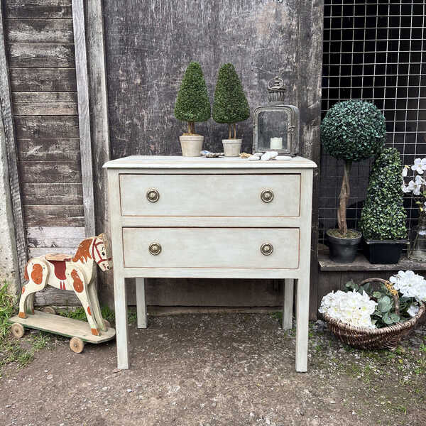 Grey Vintage Gustavian Country Style Chest of Drawers Bedside Table Basin base