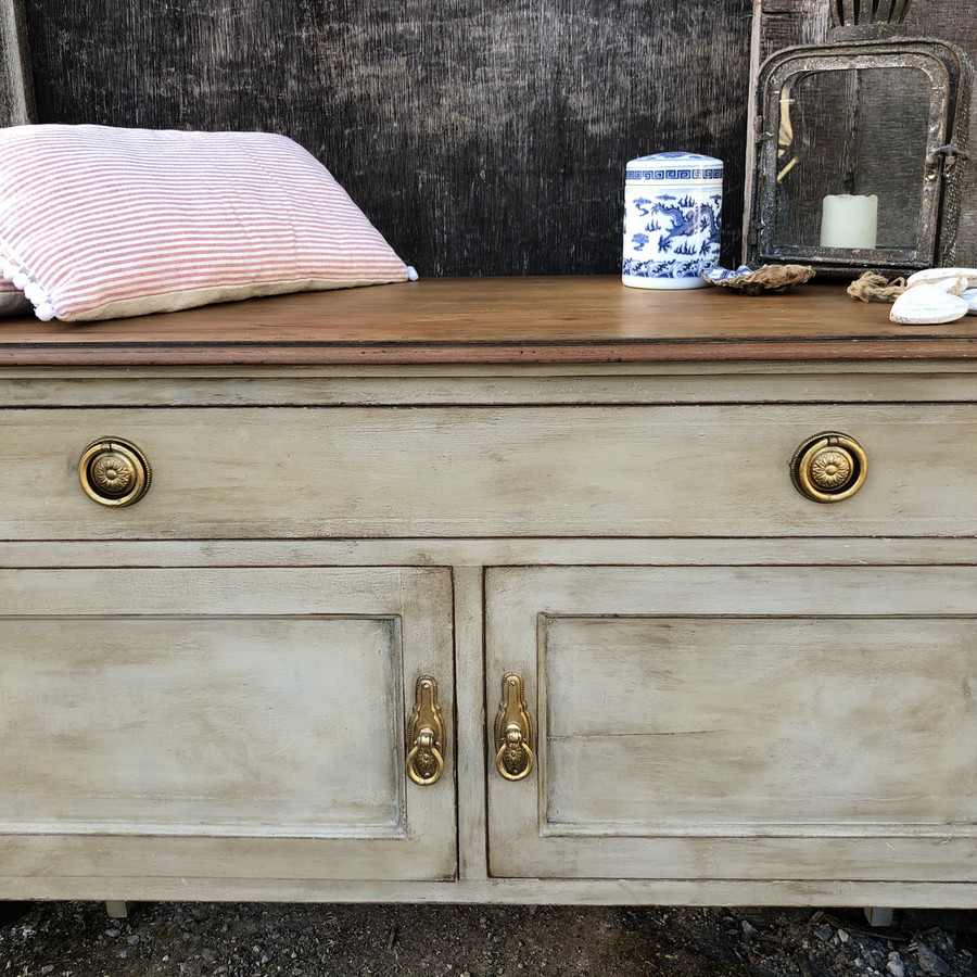 Grey Painted Antique Vintage Country Chic Edwardian Mahogany Wash Stand ...